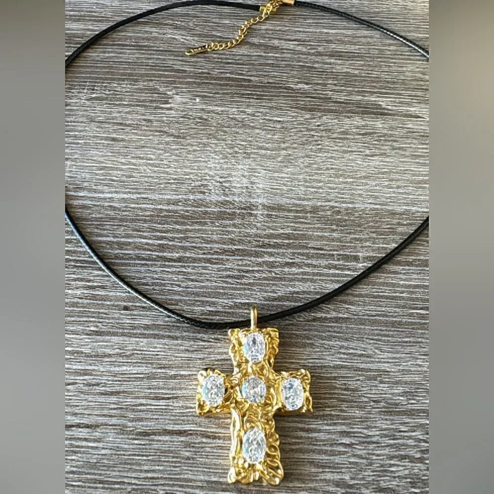 Bohemian cross necklace A173